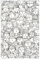 Coloring adult faces zen anti stress to print
