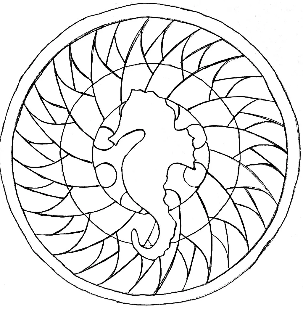 Mandala hipocampeana (Mandalas temáticas : Animais)