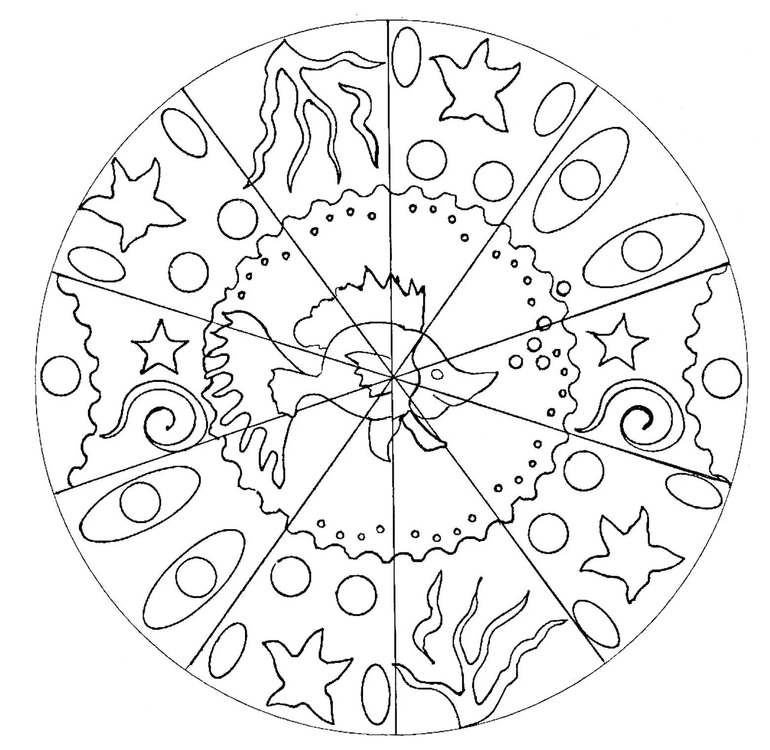 Mandala de peixe simples (Mandalas temáticas : Animais)