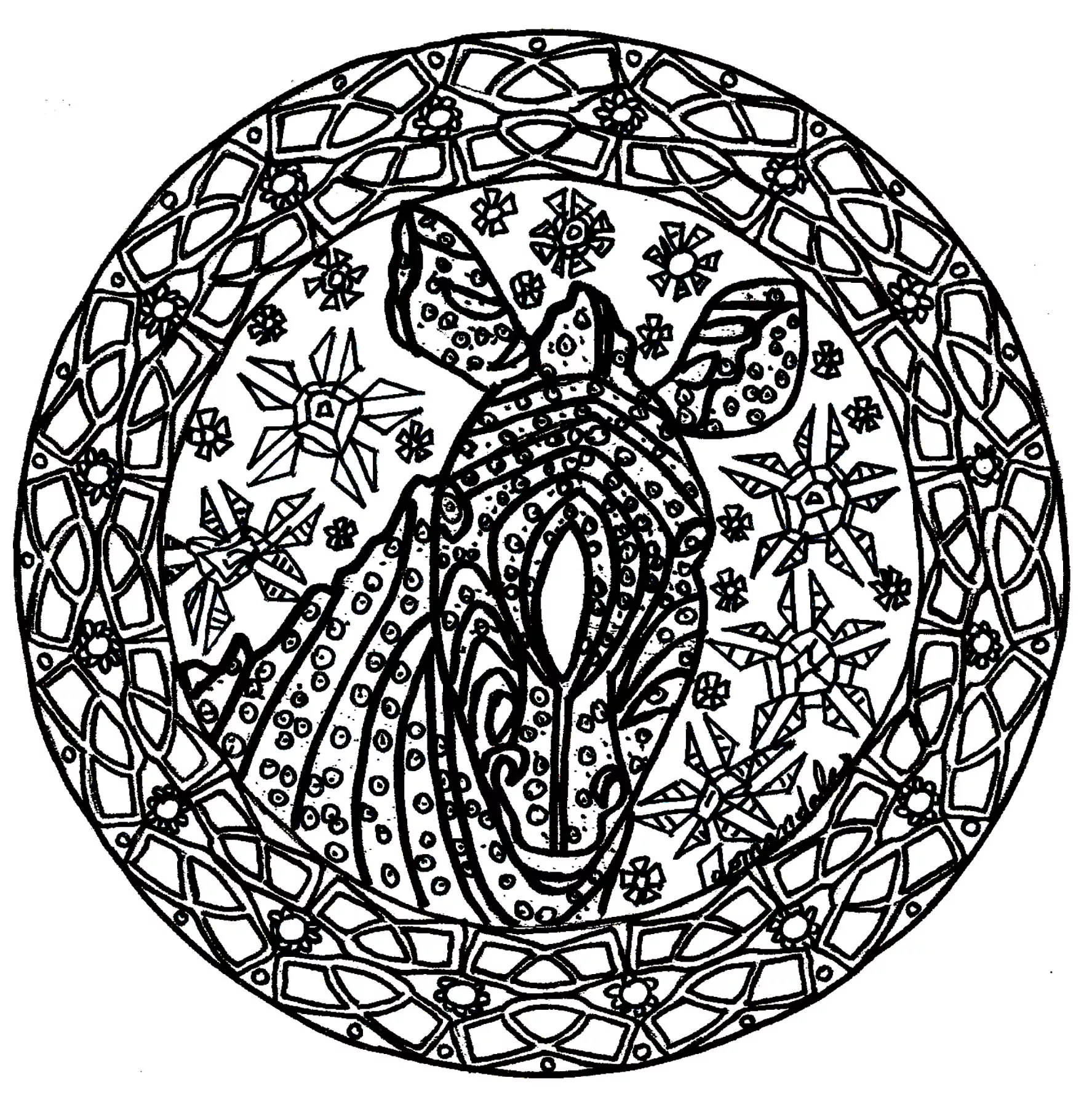 Mandala complexa de zebra (Mandalas temáticas : Animais)