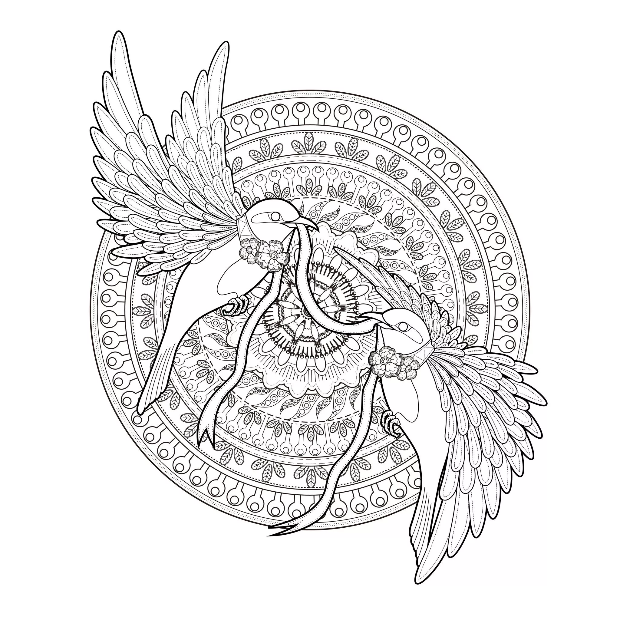 Mandala das andorinhas da primavera (Mandalas temáticas : Animais)