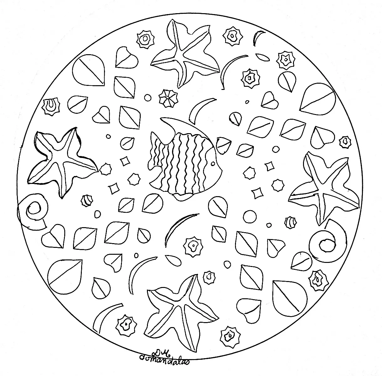Mandala poisson (Mandalas temáticas : Animais)