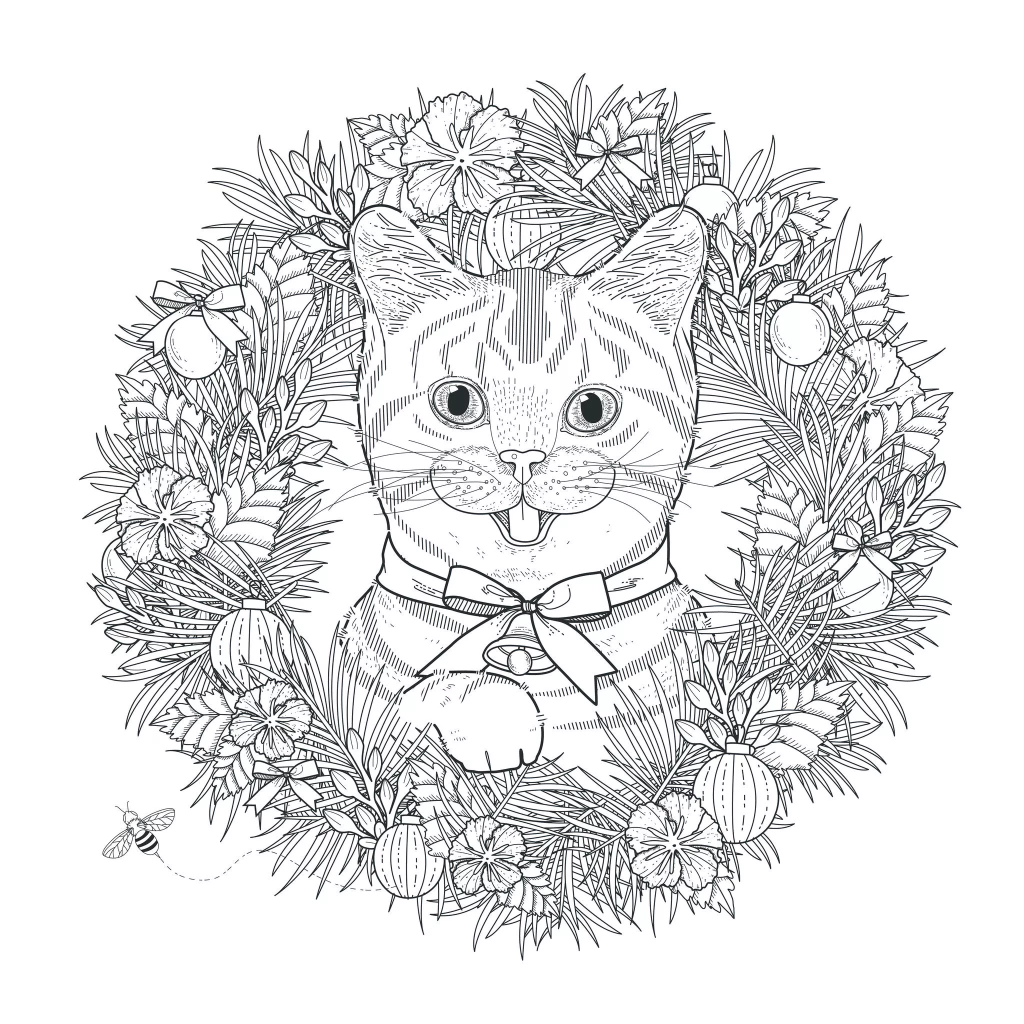 Mandala de cabeça de gato (Mandalas temáticas : Animais)