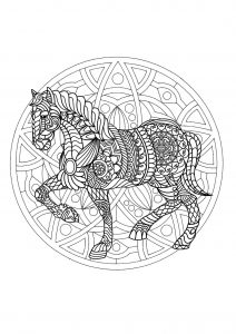 Cavalo mandala - 1 (Mandalas temáticas : Animais)