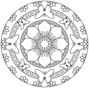 Mandala de borboleta fácil (Mandalas temáticas : Animais)