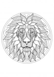 Mandala de cabeça de leão - 1