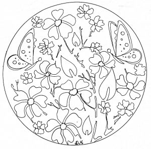 Mandala de borboletas e flores (Mandalas temáticas : Animais)