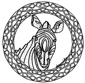 Mandala de zebra simples (Mandalas temáticas : Animais)