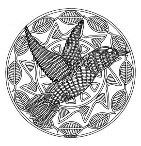 Mandala do pássaro risonho (Mandalas temáticas : Animais)