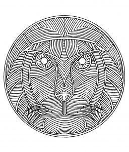 Mandala de cabeça de leão