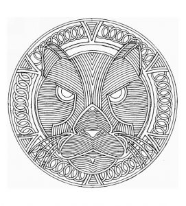 Mandala de cabeça de gato (Mandalas temáticas : Animais)
