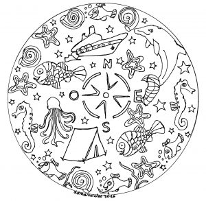 Mandala de férias e animais (Mandalas temáticas : Animais)