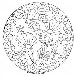 Mandala mariscos e crustáceos (Mandalas temáticas : Animais)