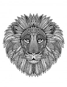 Mandala de cabeça de leão
