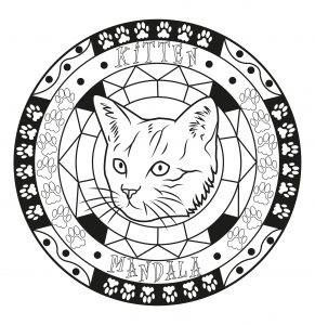 Mandala de cabeça de gato pequena