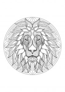 Mandala de cabeça de leão - 4