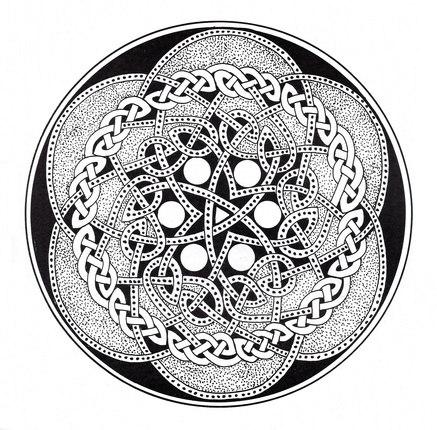 Se está pronto para passar uns longos minutos relaxantes, prepare-se para colorir esta Mandala Celta a preto e branco bastante complexa ... Se quiser, pode utilizar muitas cores. Se está pronto para passar uns longos minutos relaxantes, prepare-se para colorir esta Mandala Celta a preto e branco bastante complexa ... Se quiser, pode utilizar muitas cores.