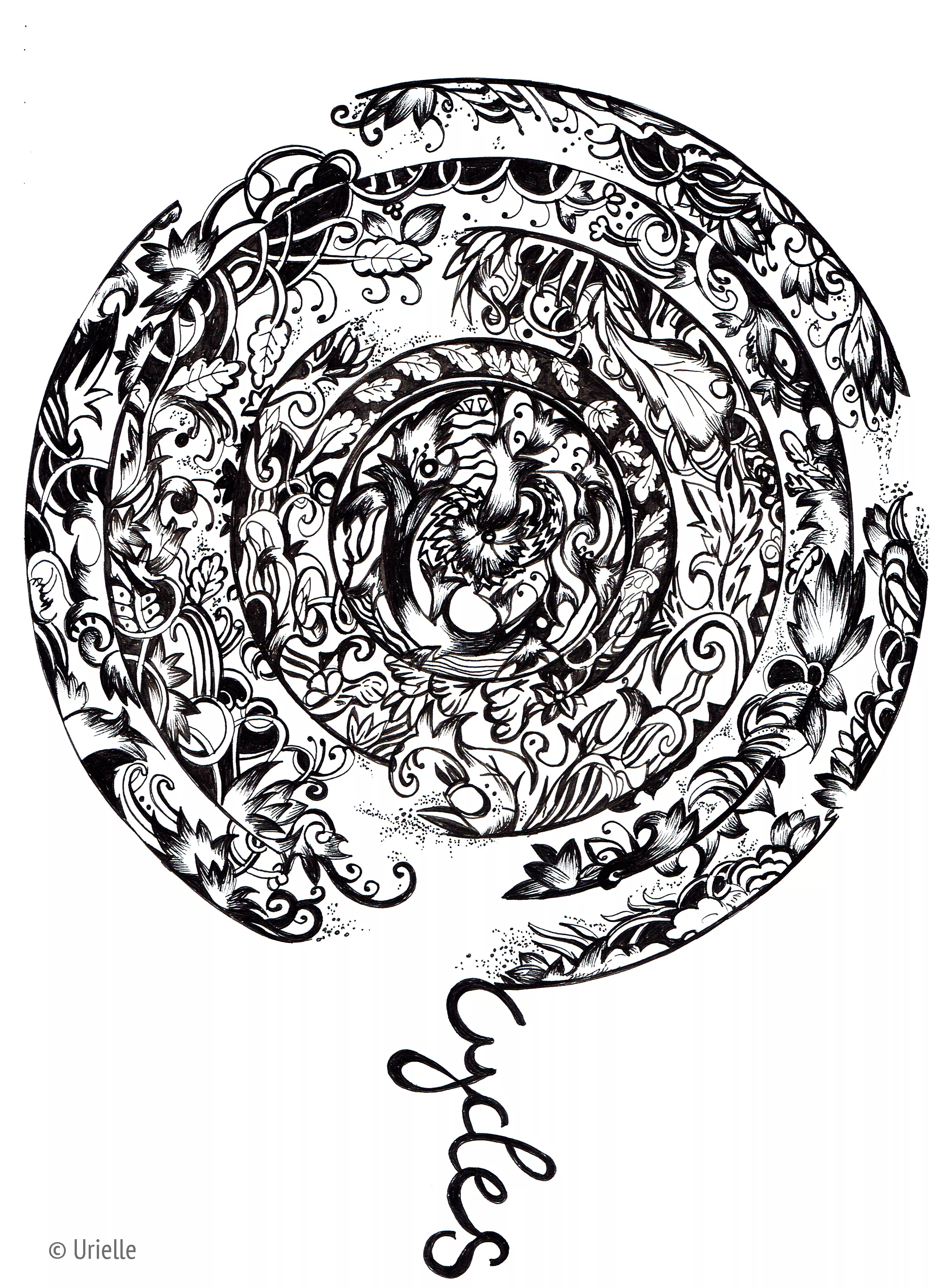 Mandala complexa magnífica (Mandalas de Nível de Dificuldade : Difícil)