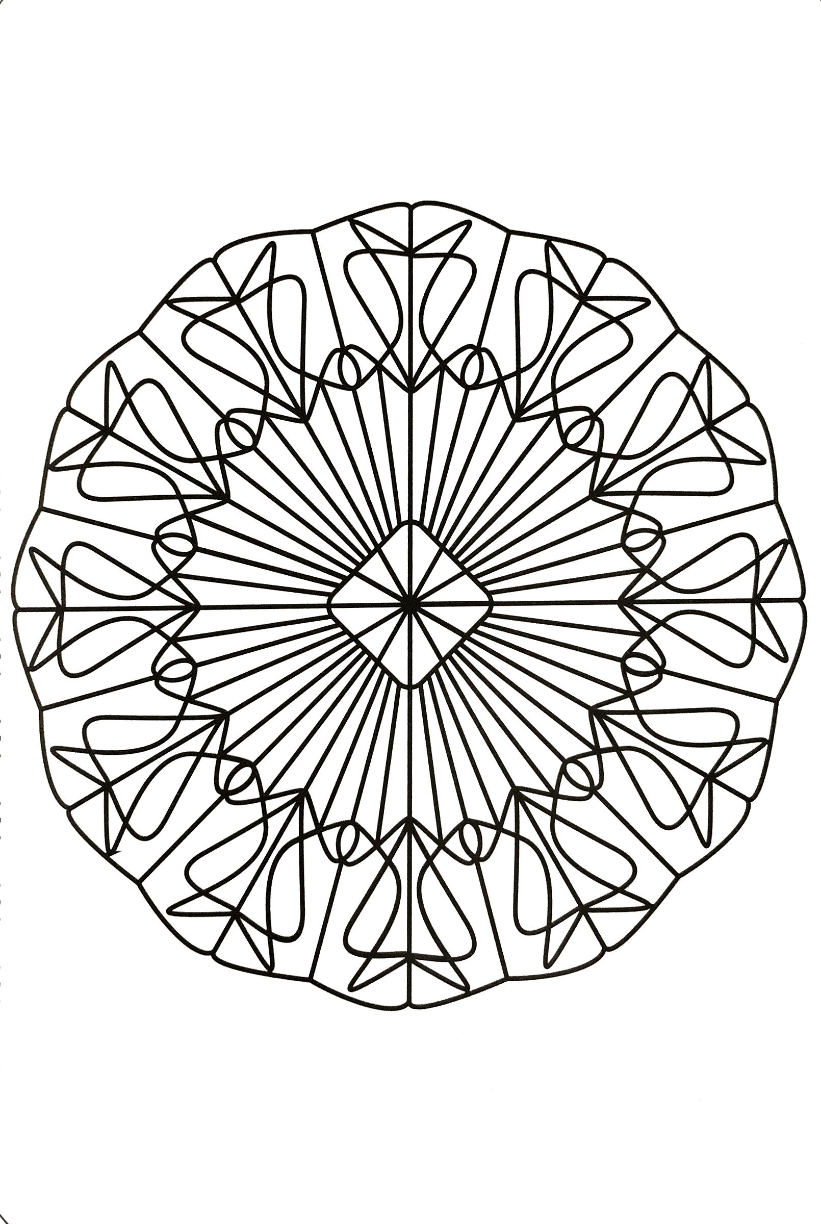 Mandala livre com formas harmoniosas (Mandalas de Nível de Dificuldade : Difícil)