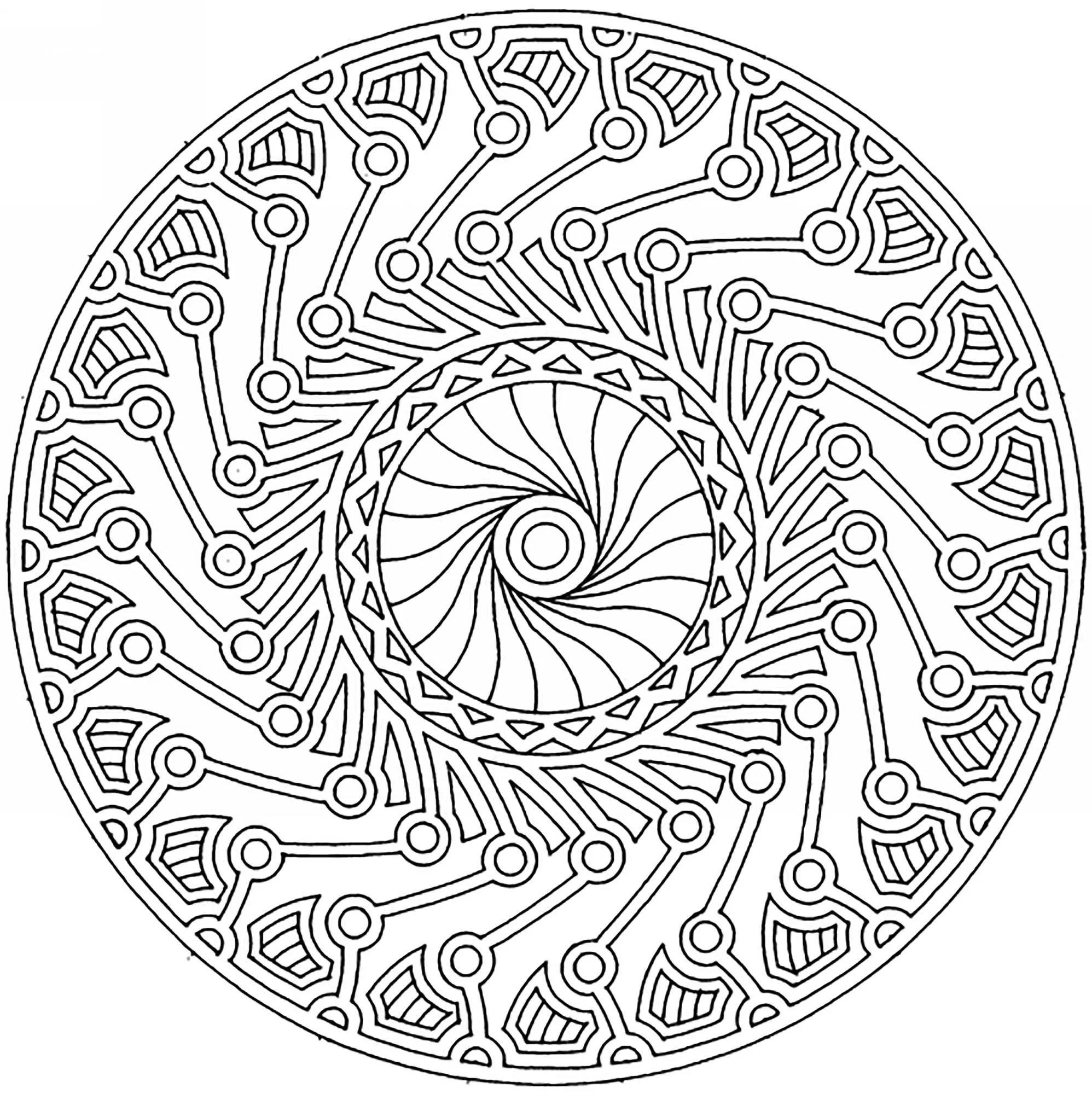 Mandala Harmonia e complexidade (Mandalas de Nível de Dificuldade : Difícil)