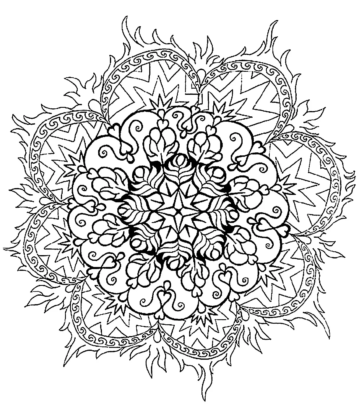 Mandala-a-colorir-adulto-difícil (4) (Mandalas de Nível de Dificuldade : Difícil)