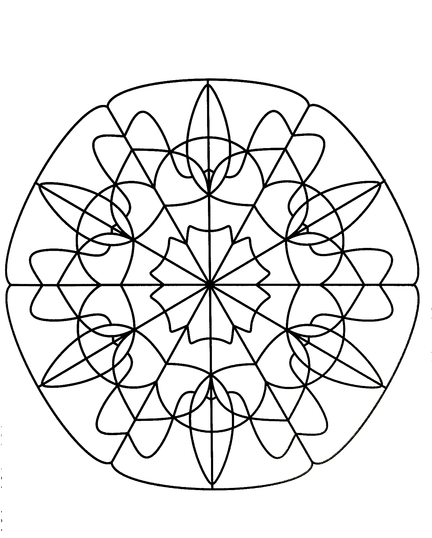 Prepare os seus marcadores e lápis para colorir esta Mandala cheia de pequenos pormenores e áreas interligadas.