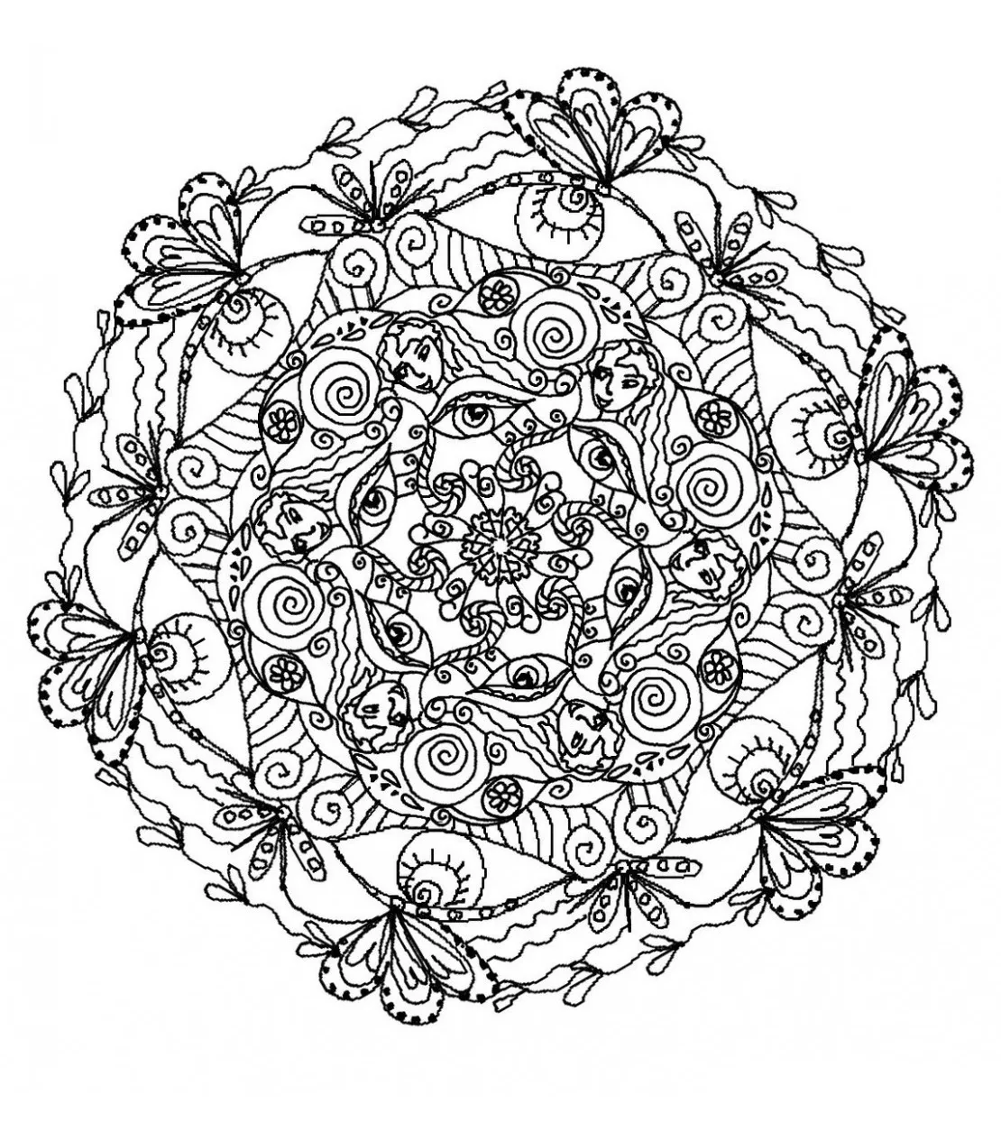 Mandala-para-colorir-adulto-difícil (24) (Mandalas de Nível de Dificuldade : Difícil)