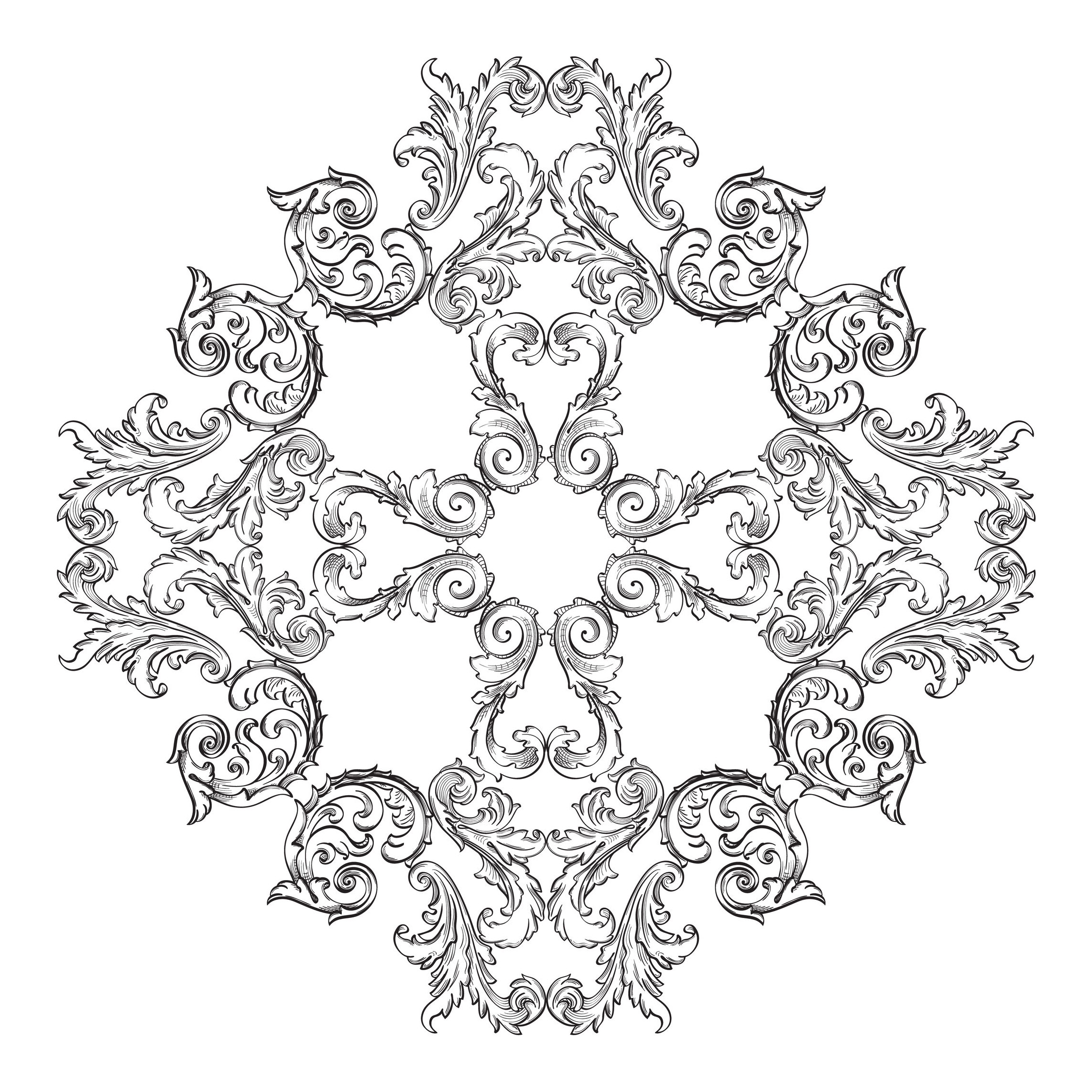 Mandala complexa de estilo vintage (Mandalas de Nível de Dificuldade : Difícil)