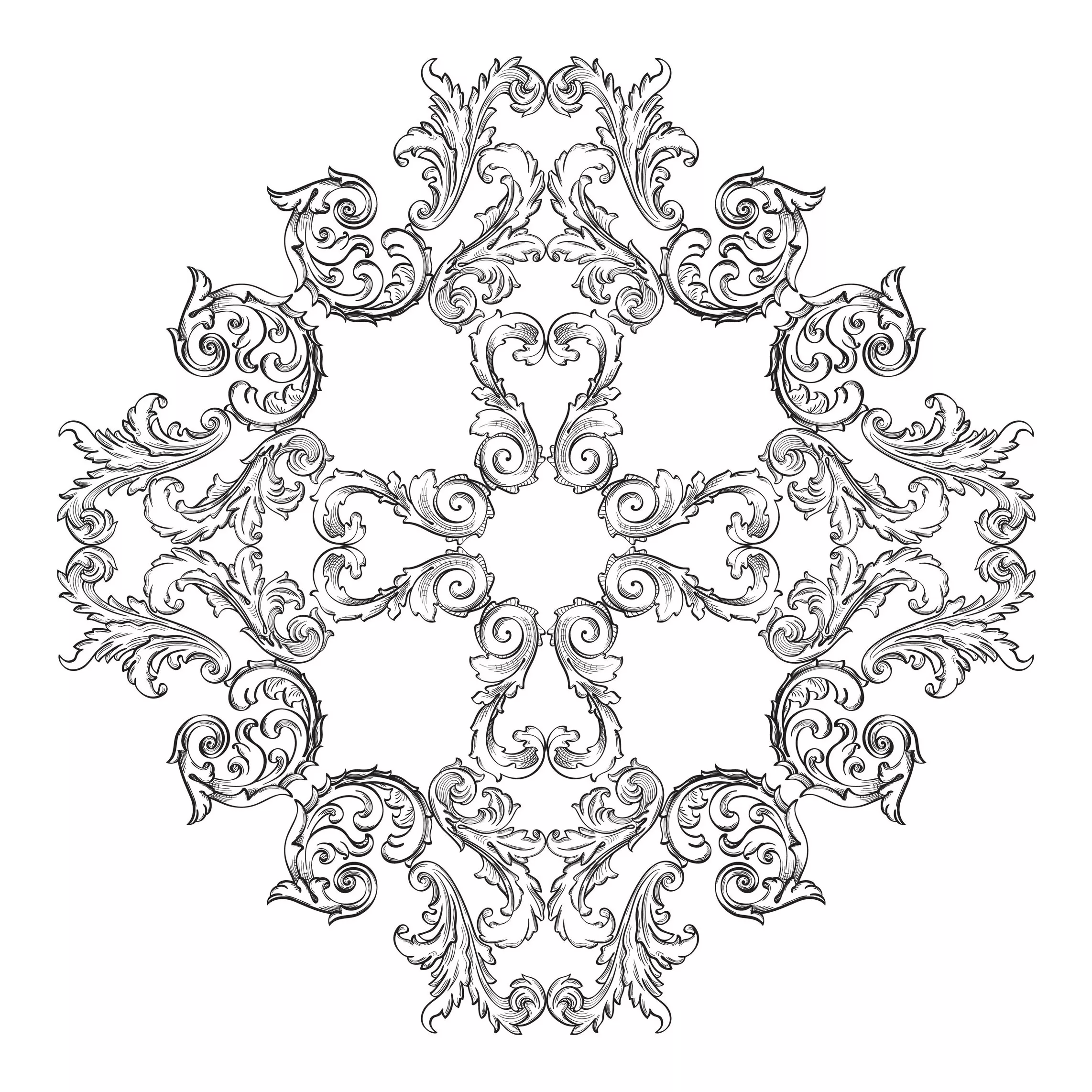 Mandala complexa de estilo vintage (Mandalas de Nível de Dificuldade : Difícil)