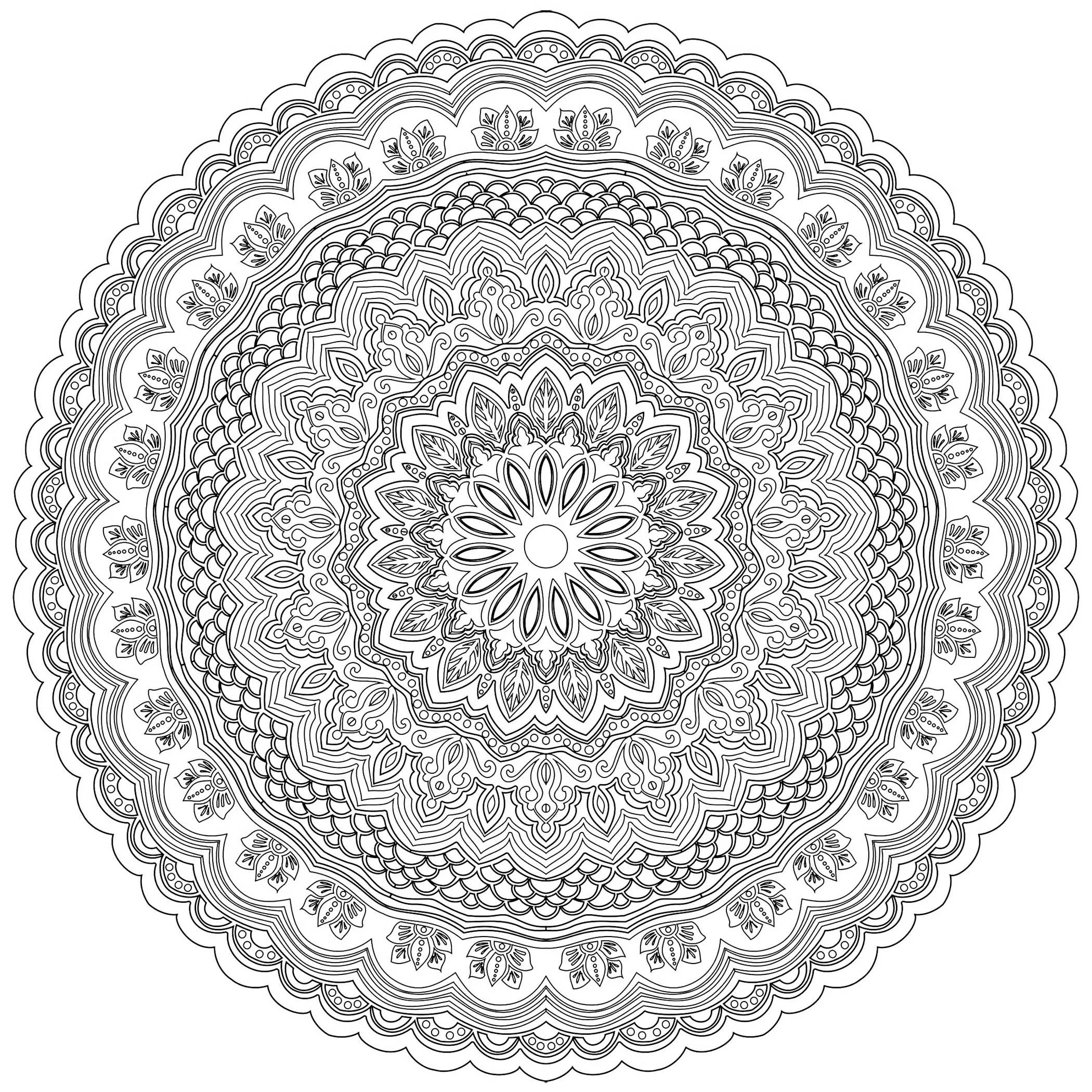 Complexo Anti-Stress Mandala - 10 (Mandalas de Nível de Dificuldade : Difícil)