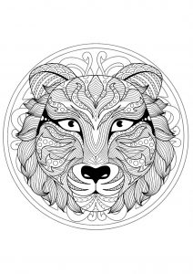 Mandala de cabeça de tigre   1
