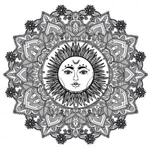 Mandala solar no centro