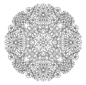 Mandala Para Colorir Em Flores De Pétalas Grandes