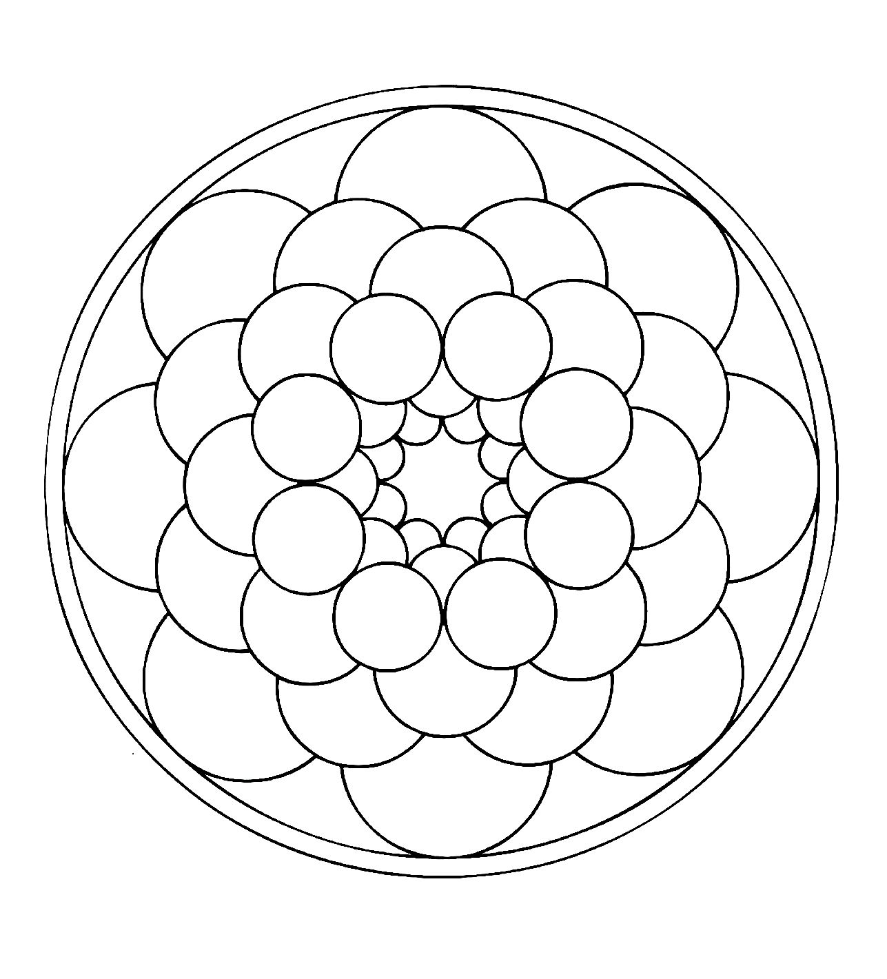 Mandala redonda para descarregar. Muito fácil de colorir. Mandala redonda para descarregar. Muito fácil de colorir.