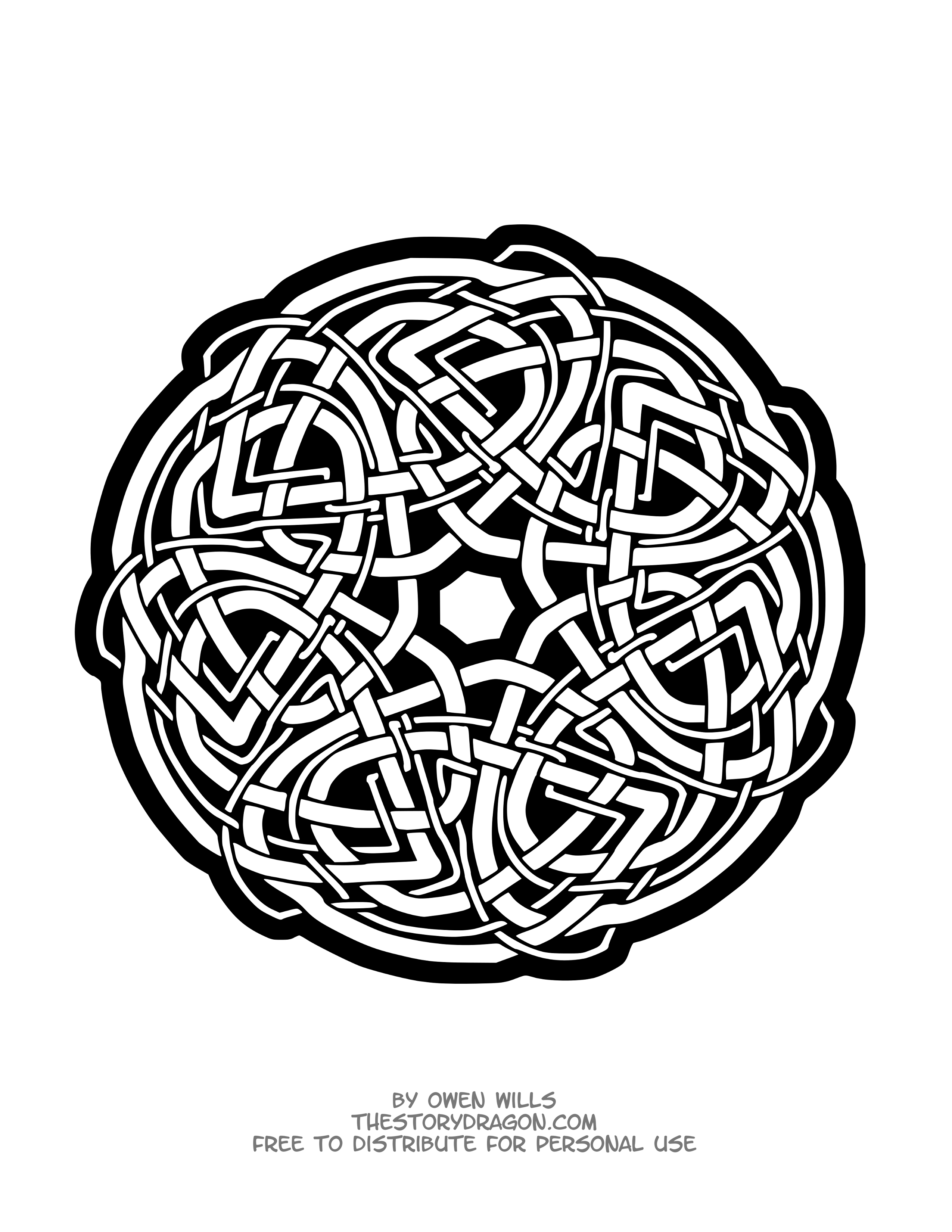 Mandala celta (Mandalas de Nível de Dificuldade : Fácil (para crianças))