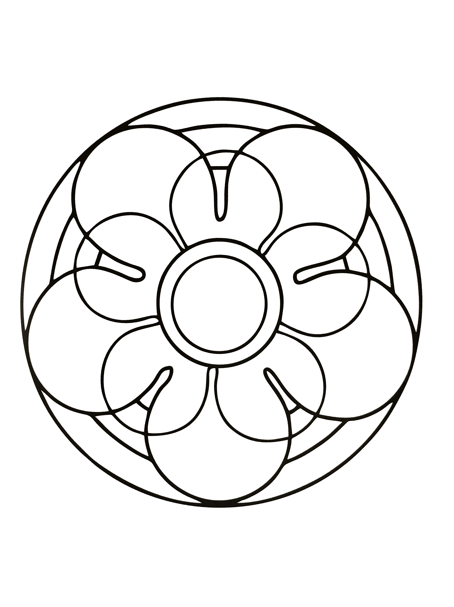 Mandala simples para os mais pequenos (Mandalas de Nível de Dificuldade : Fácil (para crianças))