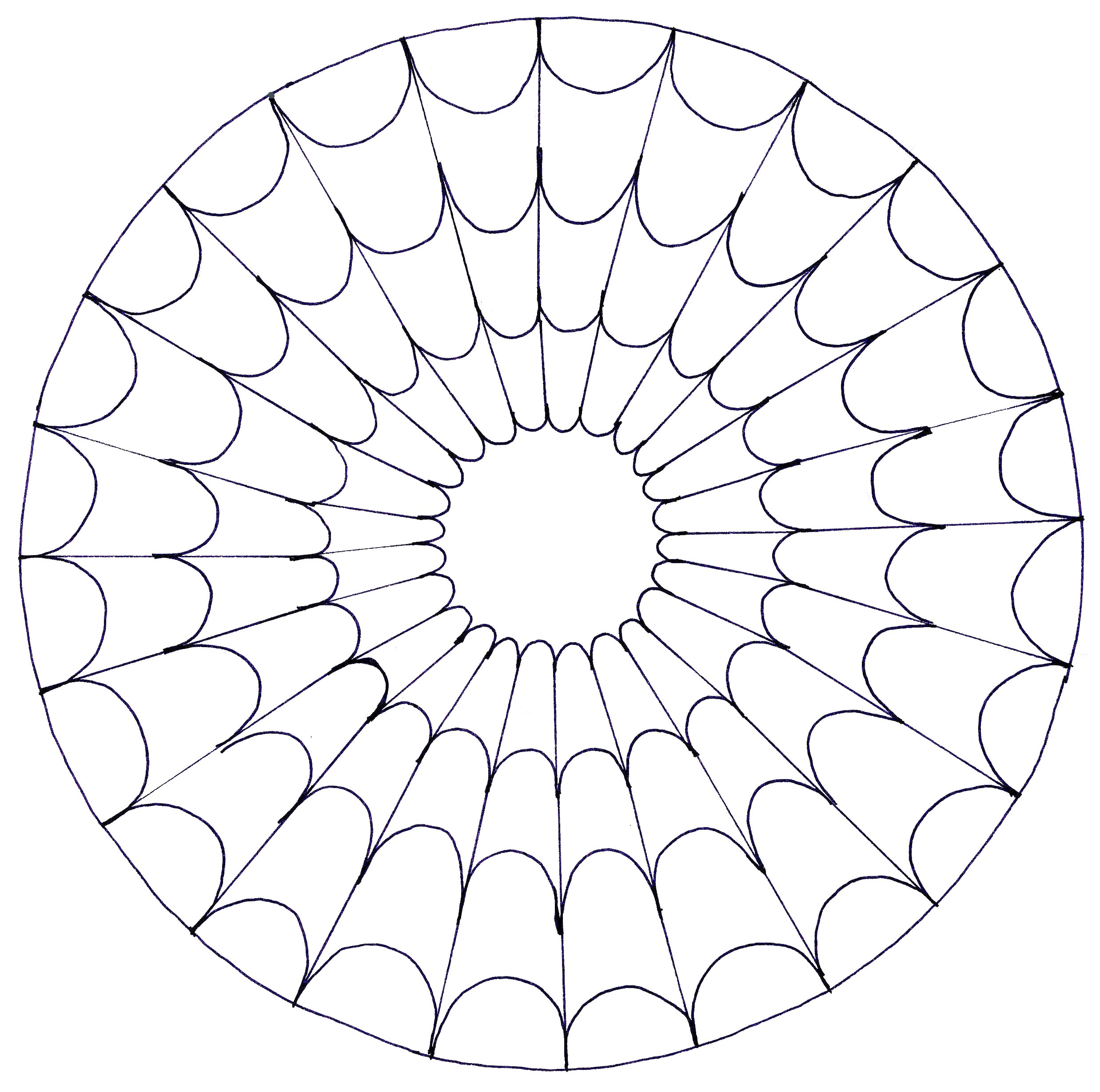 Mandala de teia de aranha (Mandalas de Nível de Dificuldade : Fácil (para crianças))