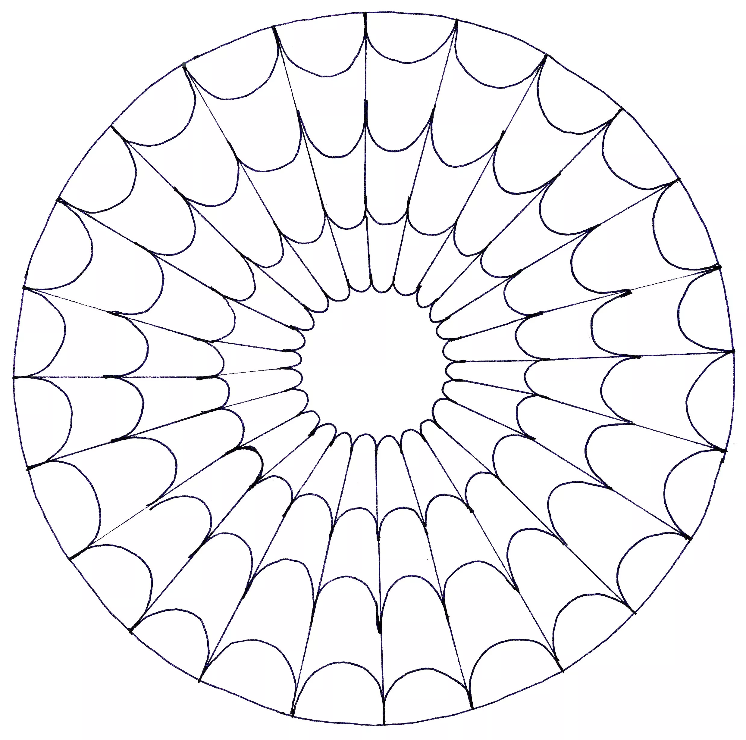 Mandala de teia de aranha (Mandalas de Nível de Dificuldade : Fácil (para crianças))