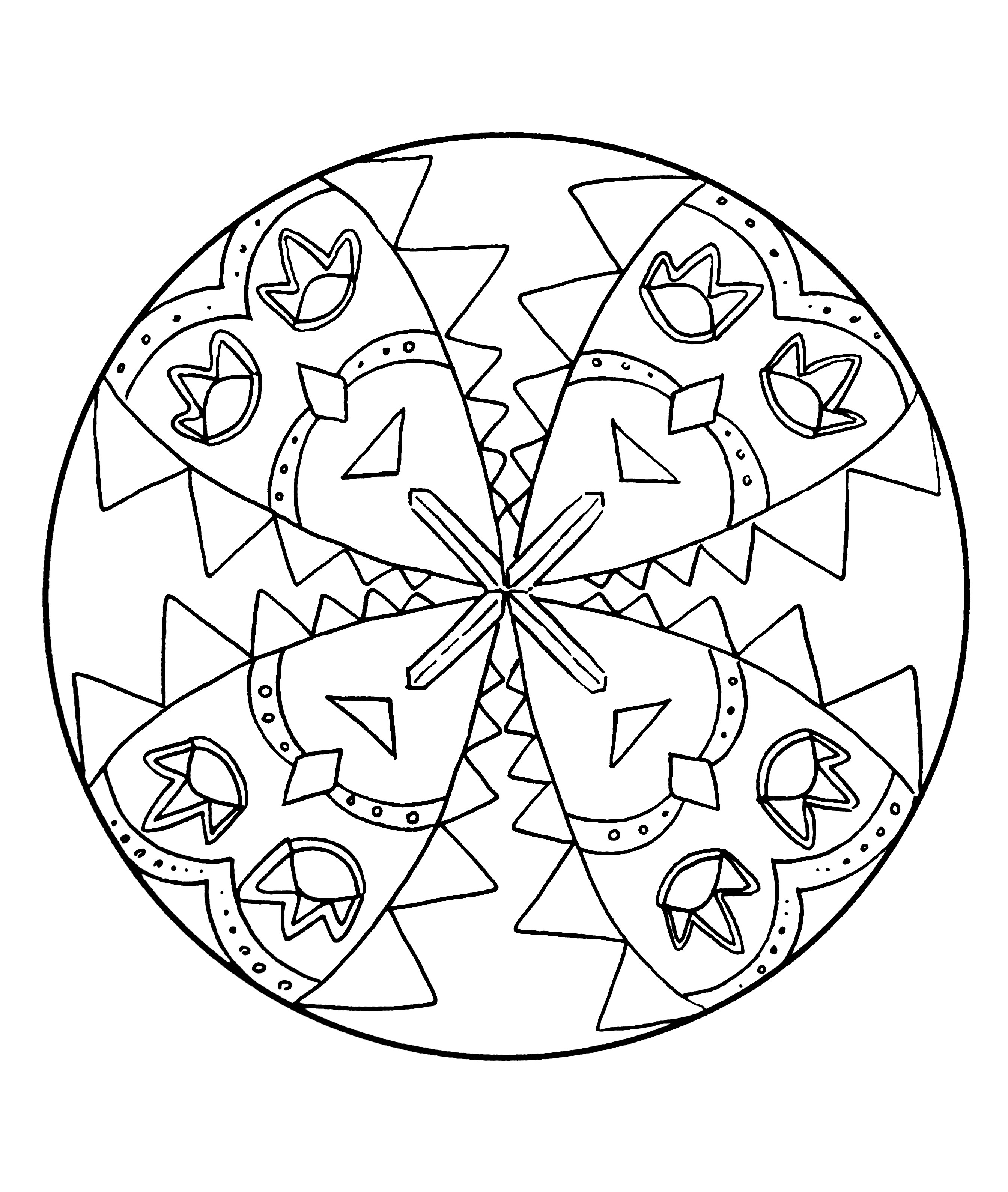 Mandala para colorir no espírito do Carnaval. Fácil de colorir para as crianças.