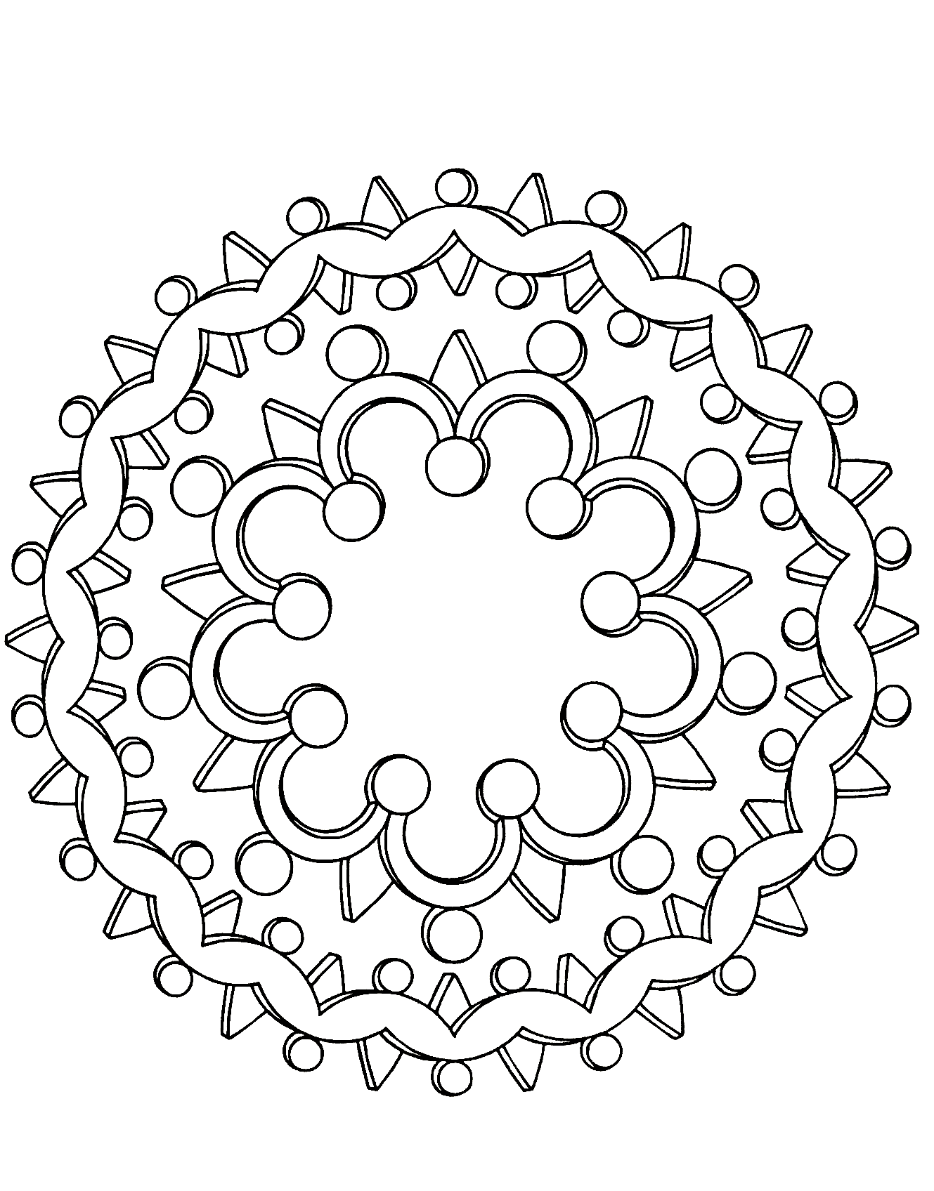 Coroa e jóias Mandala (Mandalas de Nível de Dificuldade : Fácil (para crianças))