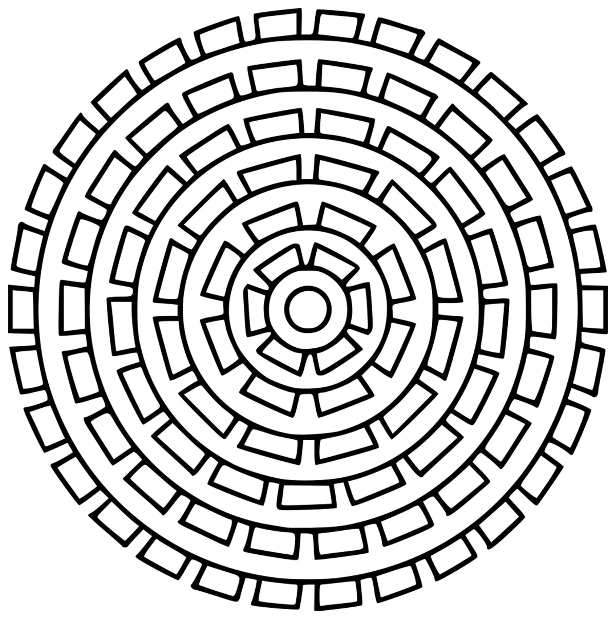 Mandala angular (Mandalas de Nível de Dificuldade : Fácil (para crianças))