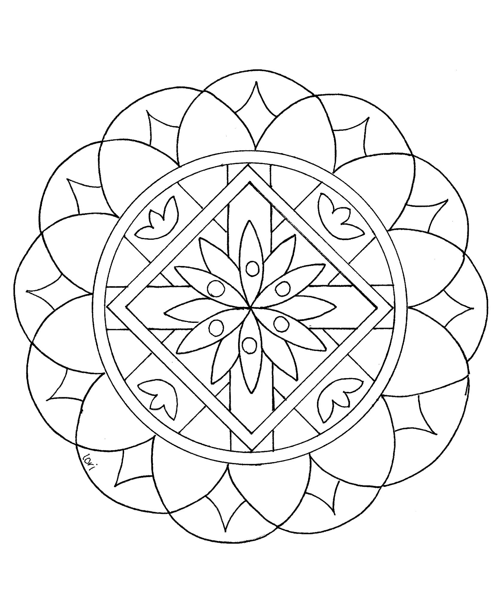 Generalíssimo mandala floral com um lótus muito bonito no meio. Bastante fácil.