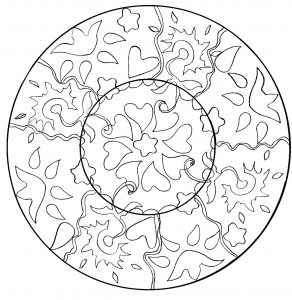 Mandala simples formas infantis (Mandalas de Nível de Dificuldade : Fácil (para crianças))