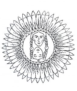 Mandala indiana (Mandalas de Nível de Dificuldade : Fácil (para crianças))