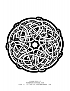 Mandala celta (Mandalas de Nível de Dificuldade : Fácil (para crianças))