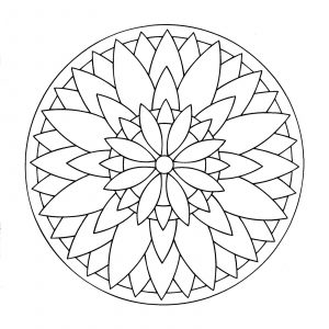 Estrela mandala (Mandalas de Nível de Dificuldade : Fácil (para crianças))