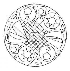 Mandala muito fácil (Mandalas de Nível de Dificuldade : Fácil (para crianças))