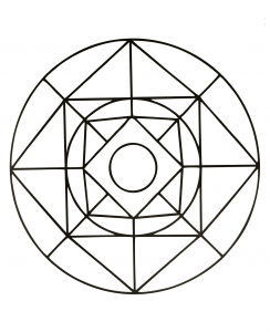 Mandalas quadradas e redondas (Mandalas de Nível de Dificuldade : Fácil (para crianças))
