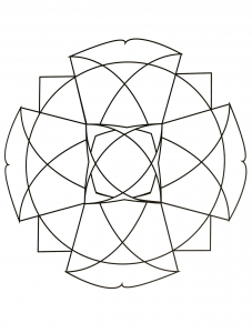 Uma mandala simples e harmoniosa (Mandalas de Nível de Dificuldade : Fácil (para crianças))