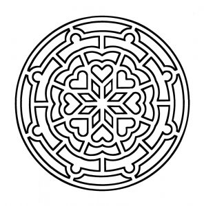 Mandala de linhas grossas (Mandalas de Nível de Dificuldade : Fácil (para crianças))